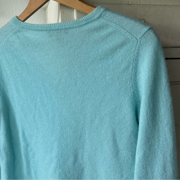 Cashmere Charter Club | Women’s turquoise v-neck long sleeve sweater, size L - Picture 7 of 13